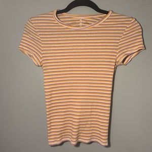 Urban Outfitters orange and purple striped shirt